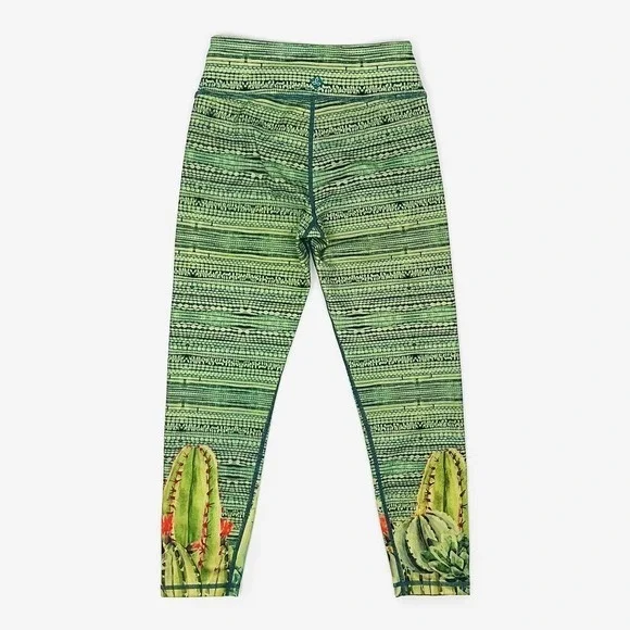 Prana Roxanne Printed Legging Size XS Bora Bay Cacti Green Artsy Athleisure - Picture 2 of 7